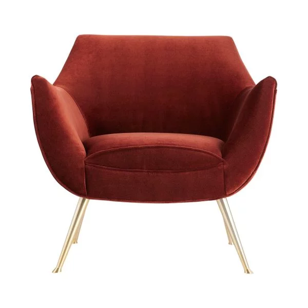 8160 - Leandro Lounge Chair Paprika Velvet - Paprika Velvet