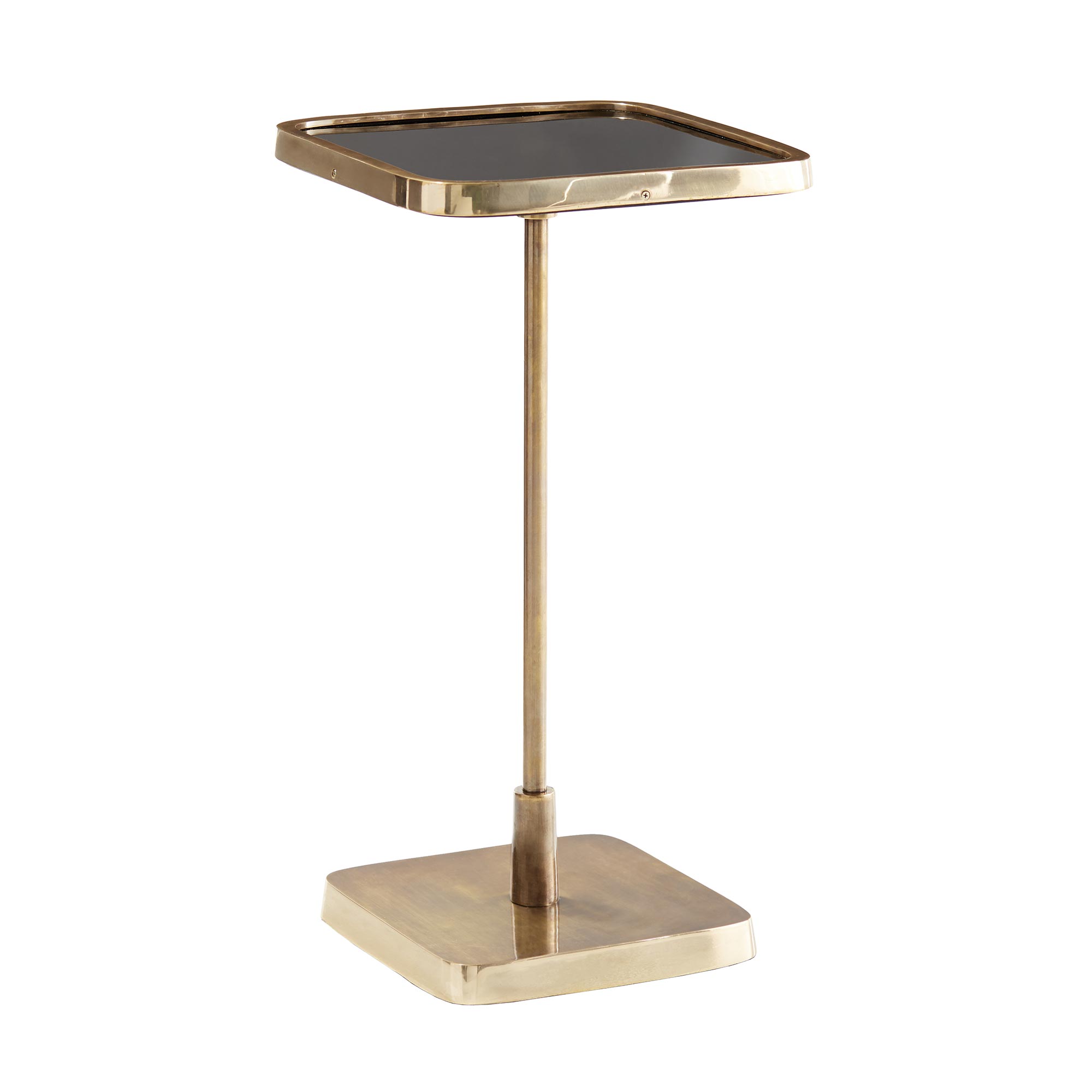4387 - Kaela Square Accent Table - Vintage Brass, Brass