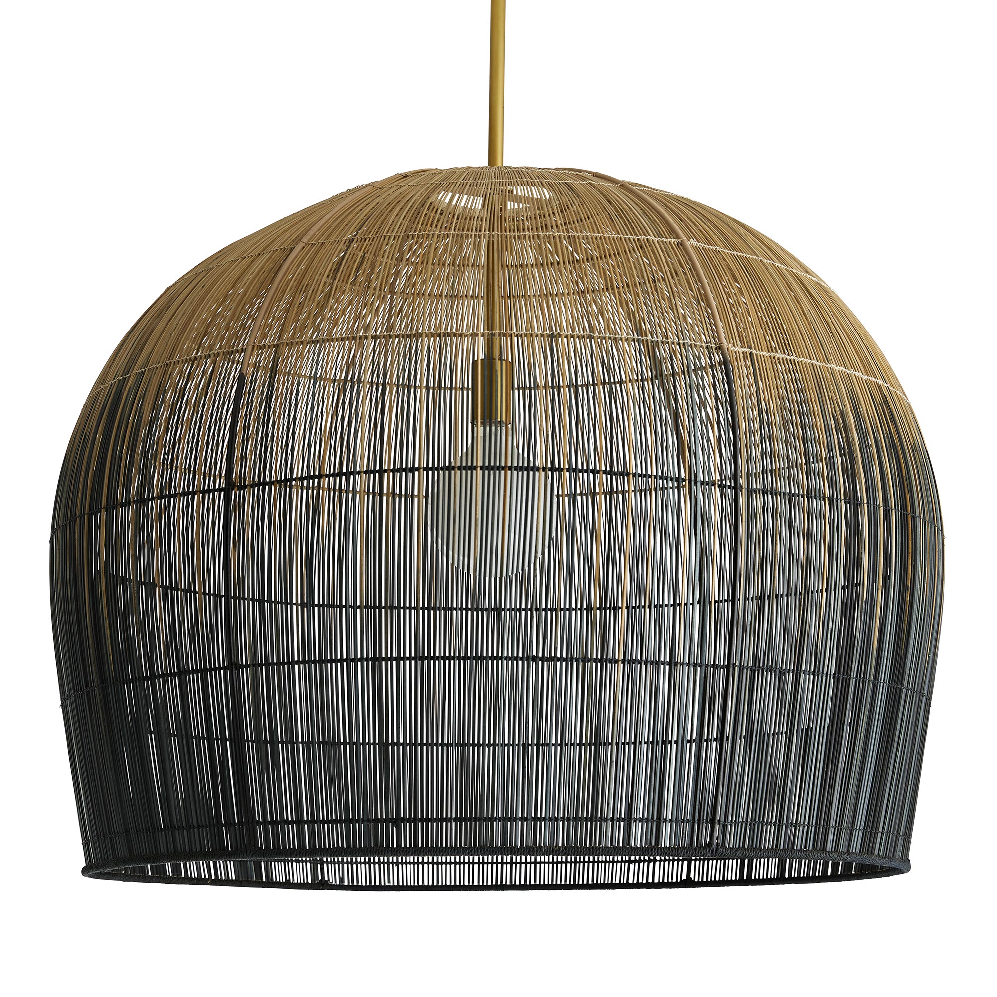 45061 - Swami Large Pendant - Natural and Black Ombre, Buri Midrib