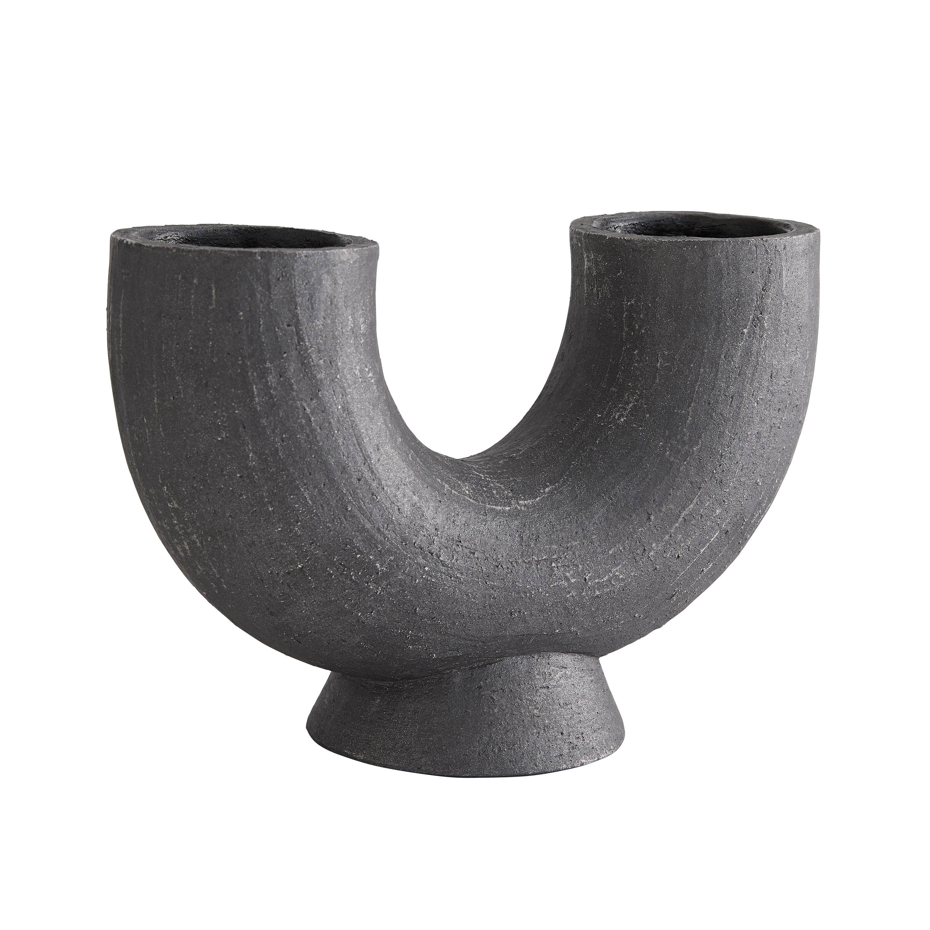 vaseman 花器 5575 - Damien Vase - Matte Charcoal, Terracotta