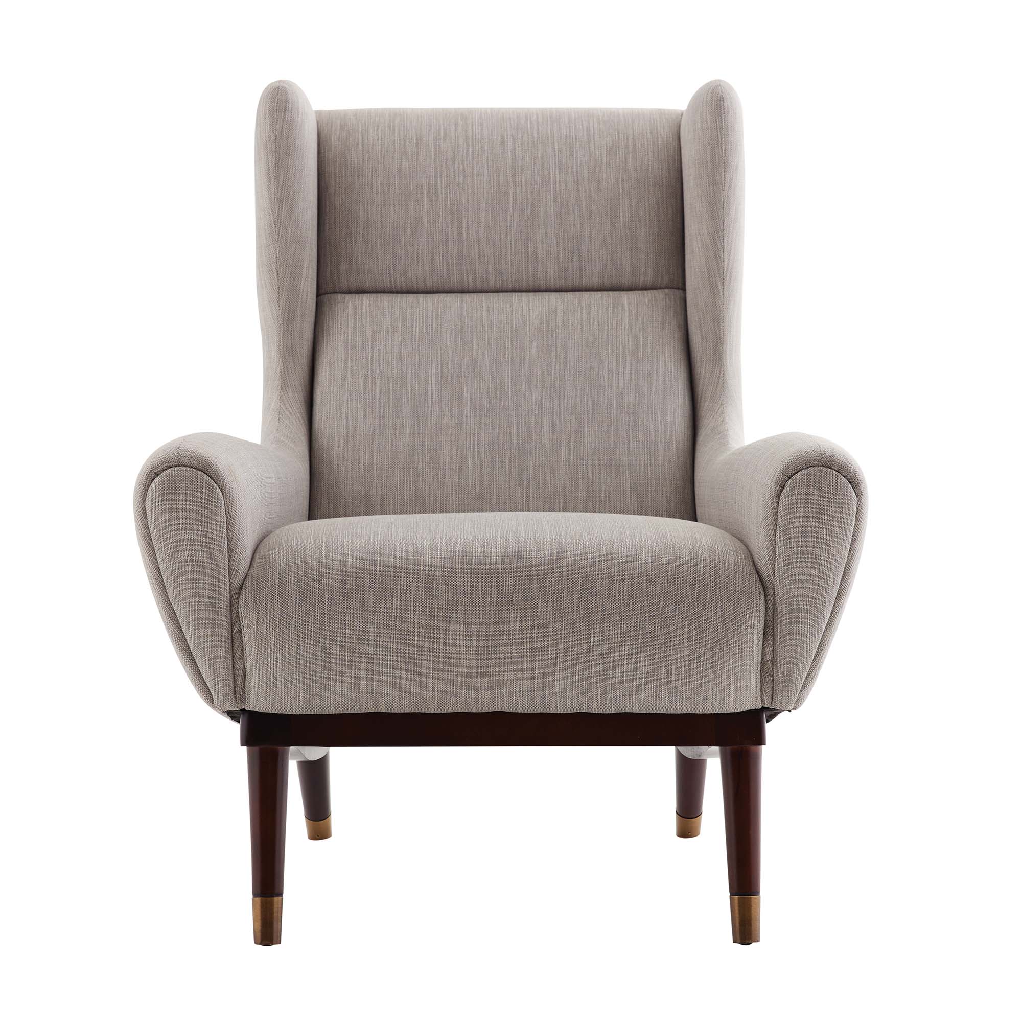 8123 - Ophelia Lounge Chair Fossil Tweed Dark Walnut - Fossil, Tweed