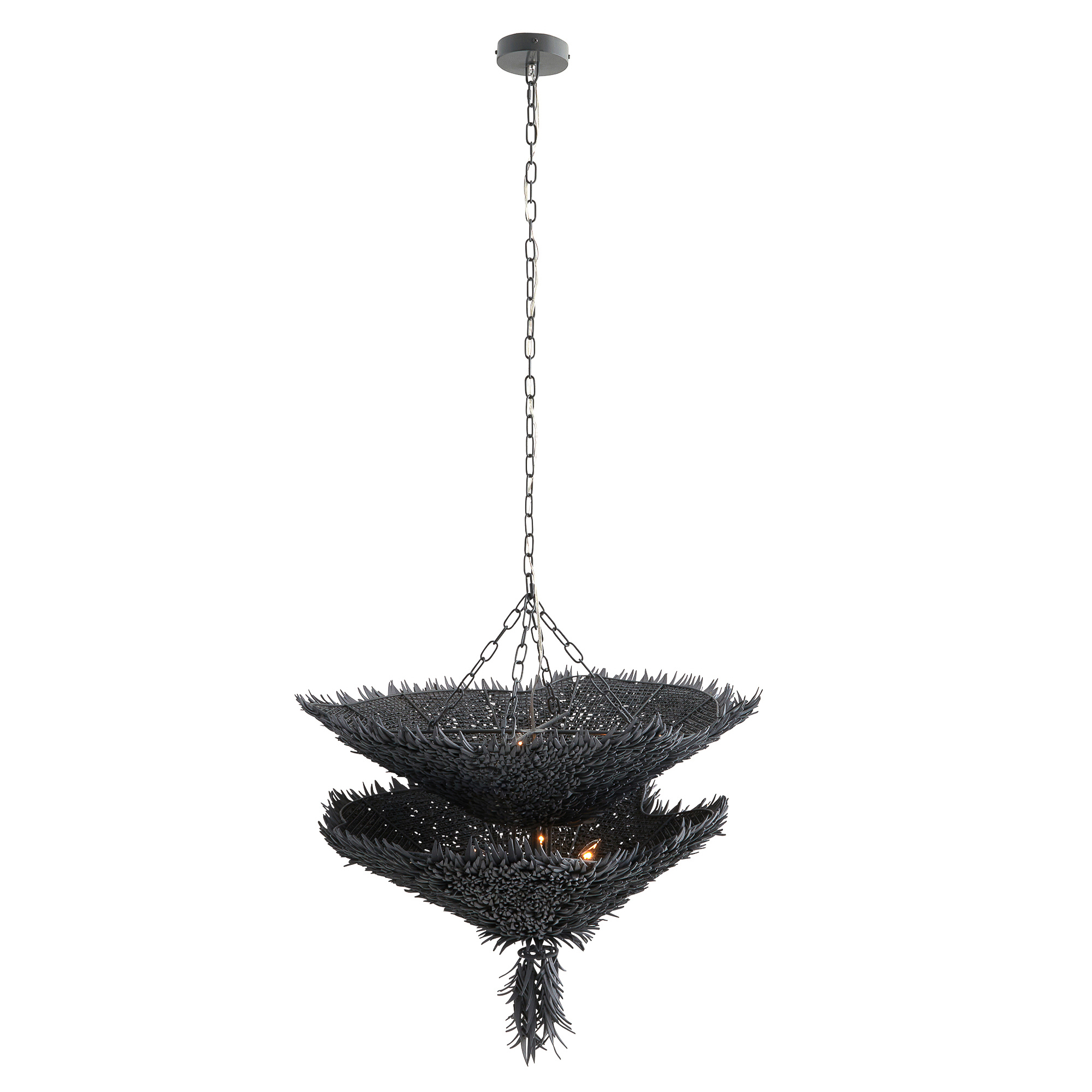 85036 - Aukland Chandelier - Matte Blue Gray, Coconut