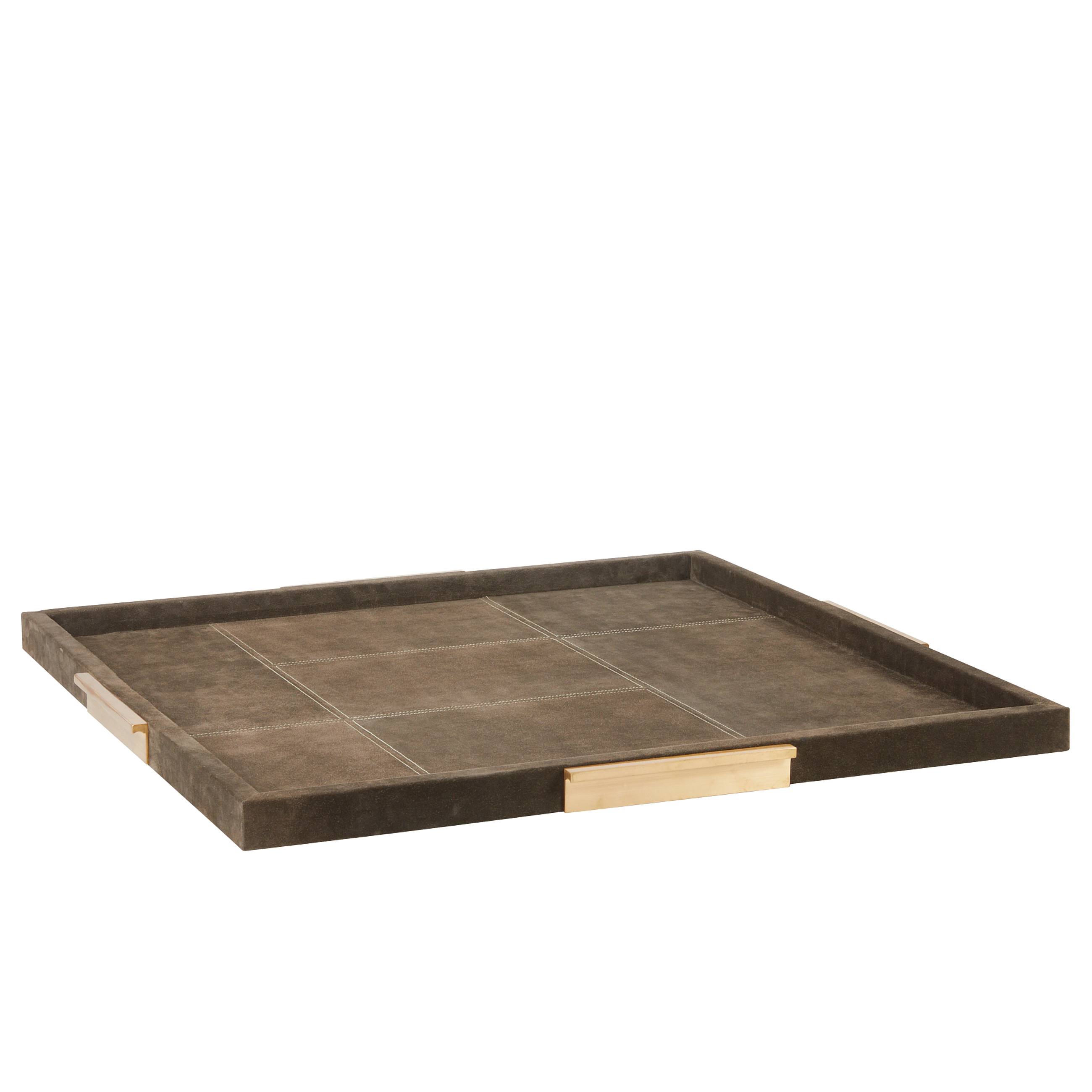 AYI07 - Dillard Tray - Moss Gray, Suede
