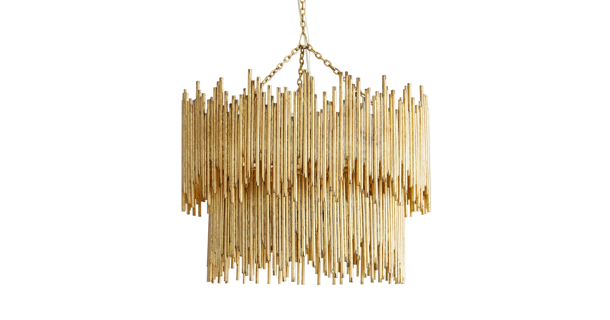 84006 - Prescott Two Tiered Chandelier - Gold Leaf, Iron