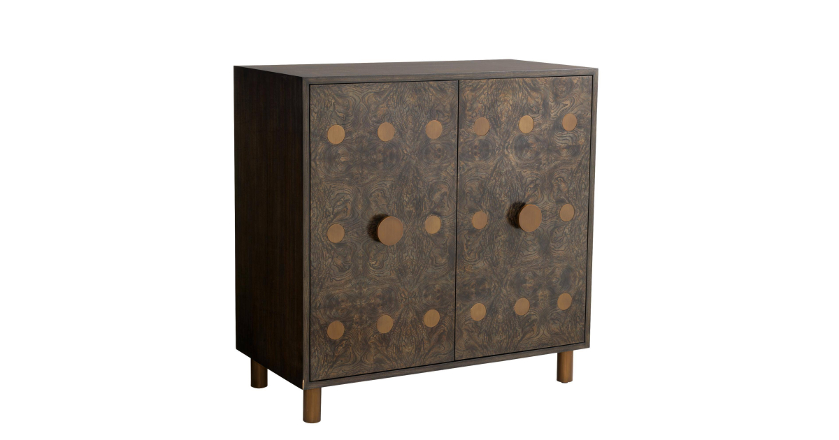 FNS17 - Keanu Cabinet - Truffle Burl, Olive Ash Veneer