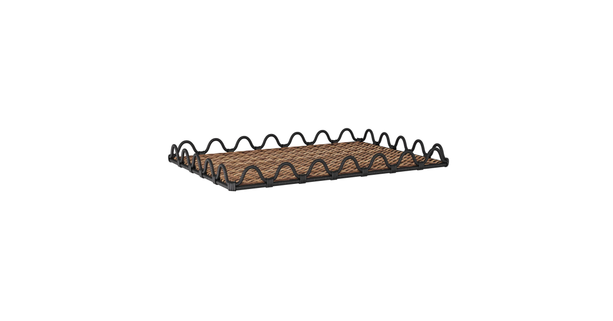 GKAYS01 - Mar Tray - Black & Natural, Rattan