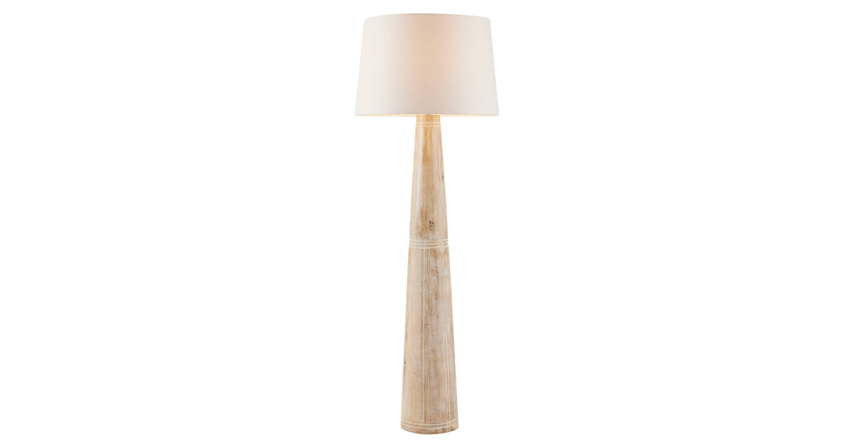 PFI08-SH052 - Elmhurst Floor Lamp - Whitewashed, Mango Wood
