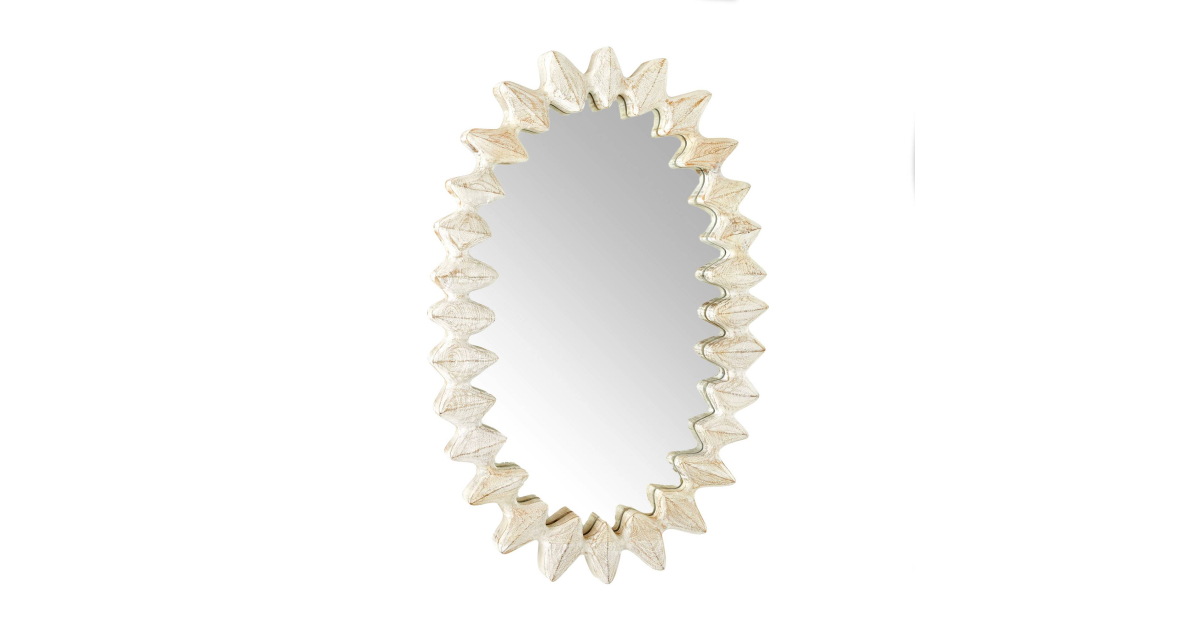 WMI46 - Cicada Mirror - Whitewash, Mango Wood