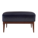 Laurette Ottoman Indigo Leather Dark Walnut