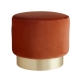 Avalon Ottoman Persimmon Velvet Champagne Swivel