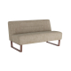 Valeswood Settee Pebble Linen Dark Walnut