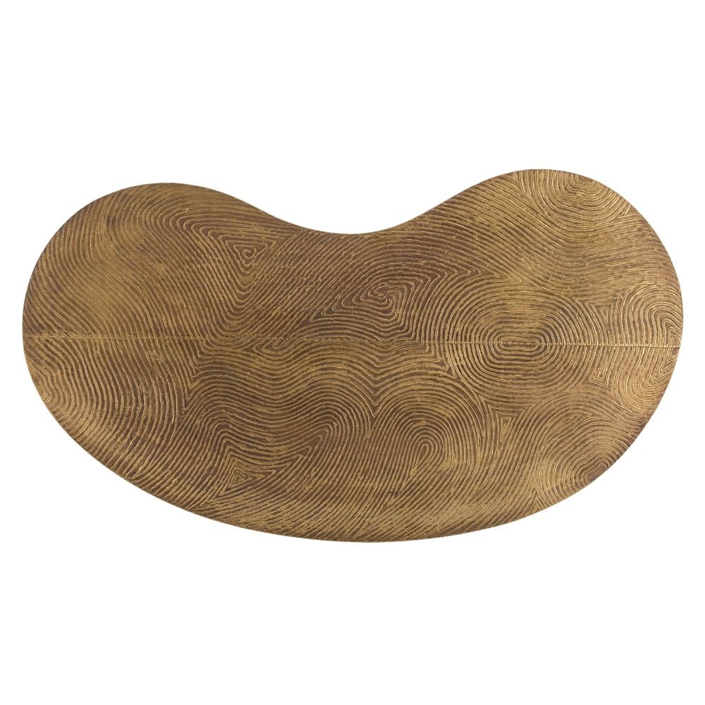 2117 - Sloan Coffee Table - Natural Iron, Embossed Brass Clad Top