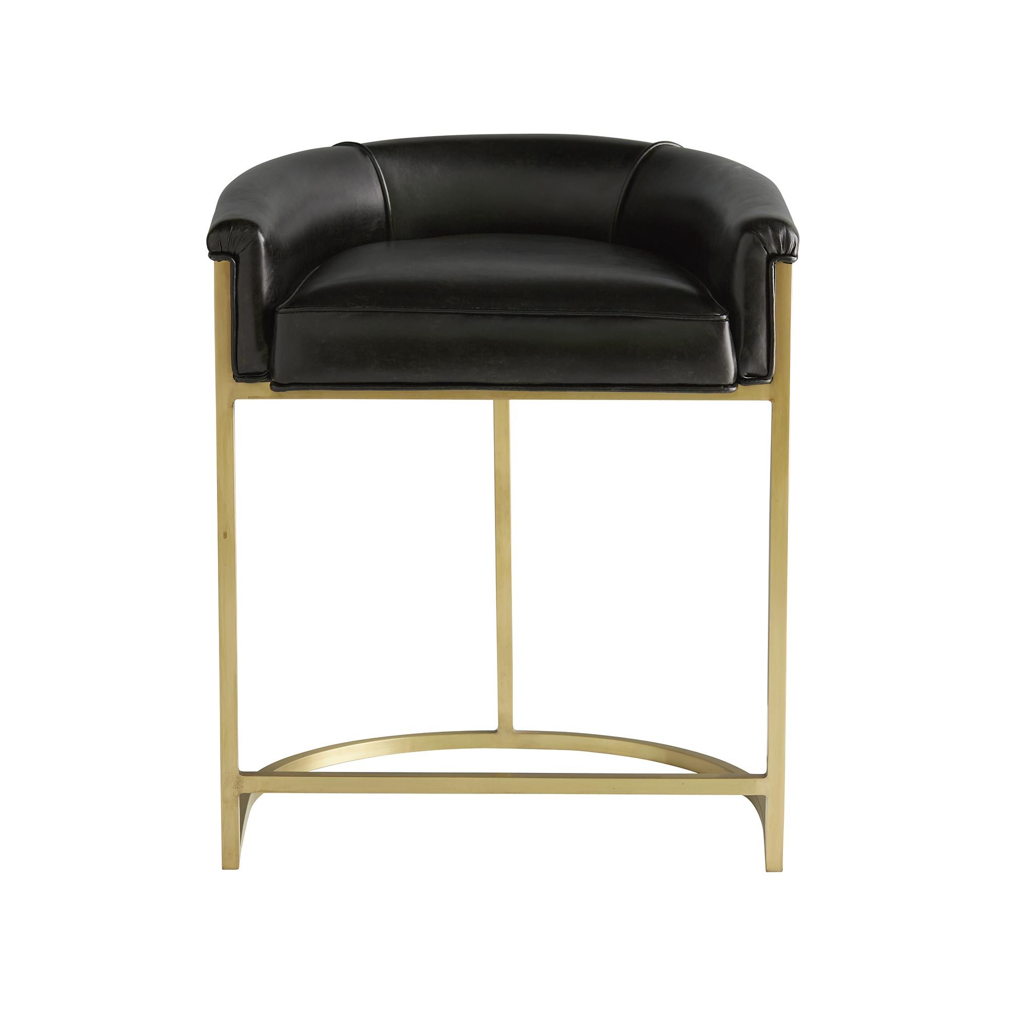 2804 Calvin Counter Stool Brindle Leather, Antique Brass