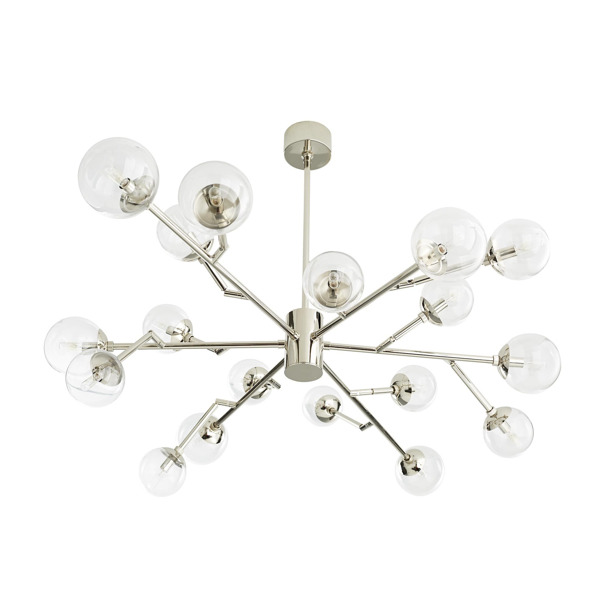 89032 Dallas Medium Chandelier Polished Nickel, Clear Glass