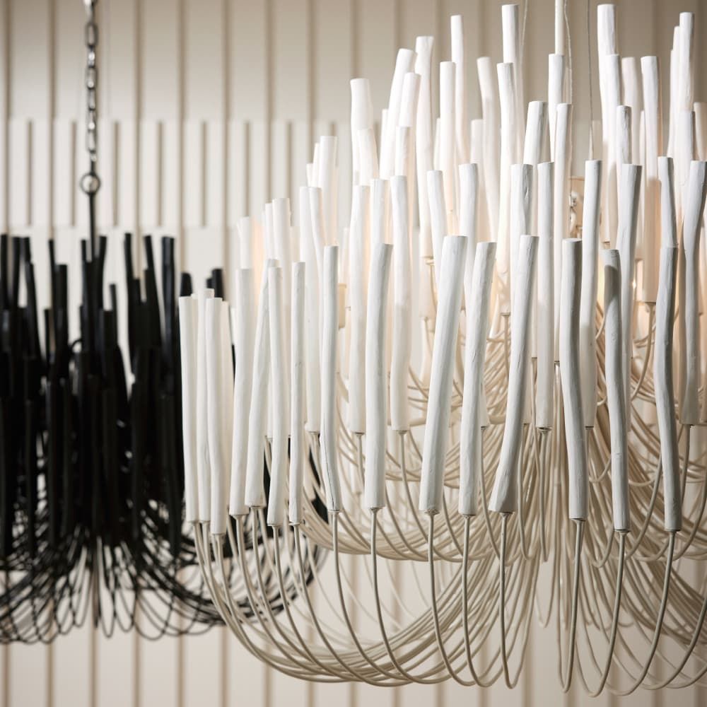 89100 Tilda Large Chandelier Whitewash Stained Wood, White