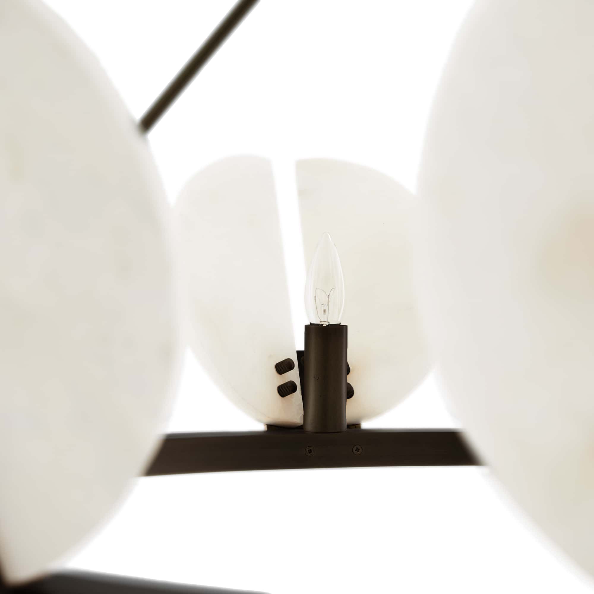 89661 Sierra Chandelier English Bronze, White Alabaster