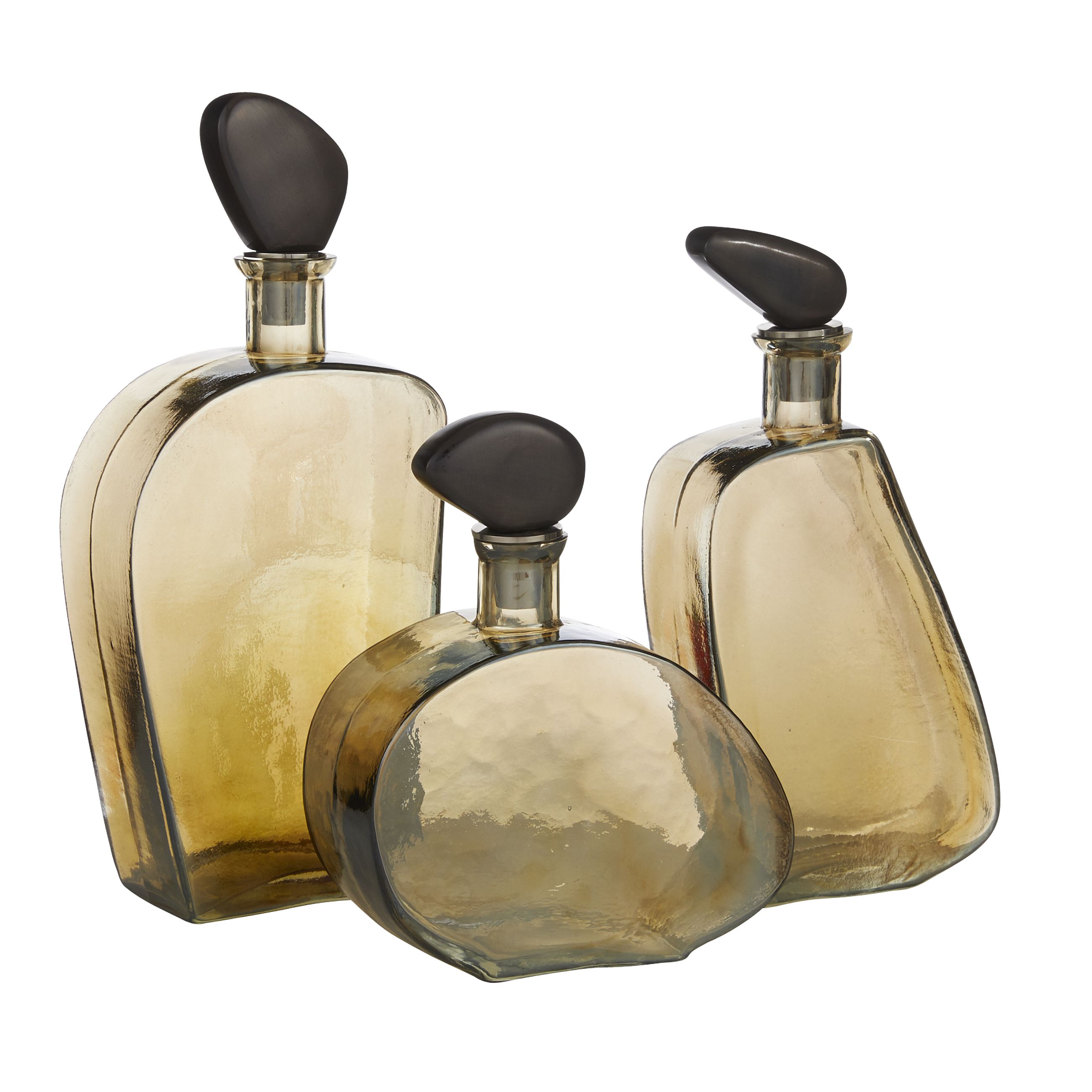 ARI15 Calhoun Decanters, Set of 3 Smoke Luster
