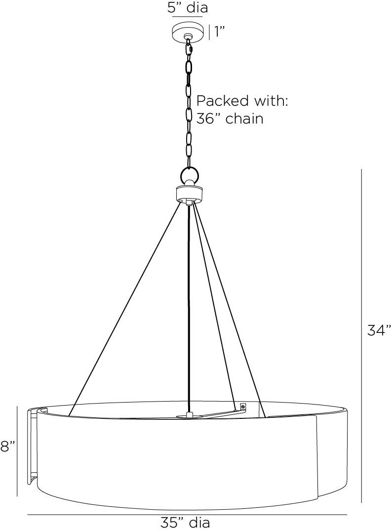 DMC25 Dante Medium Chandelier Antique Brass