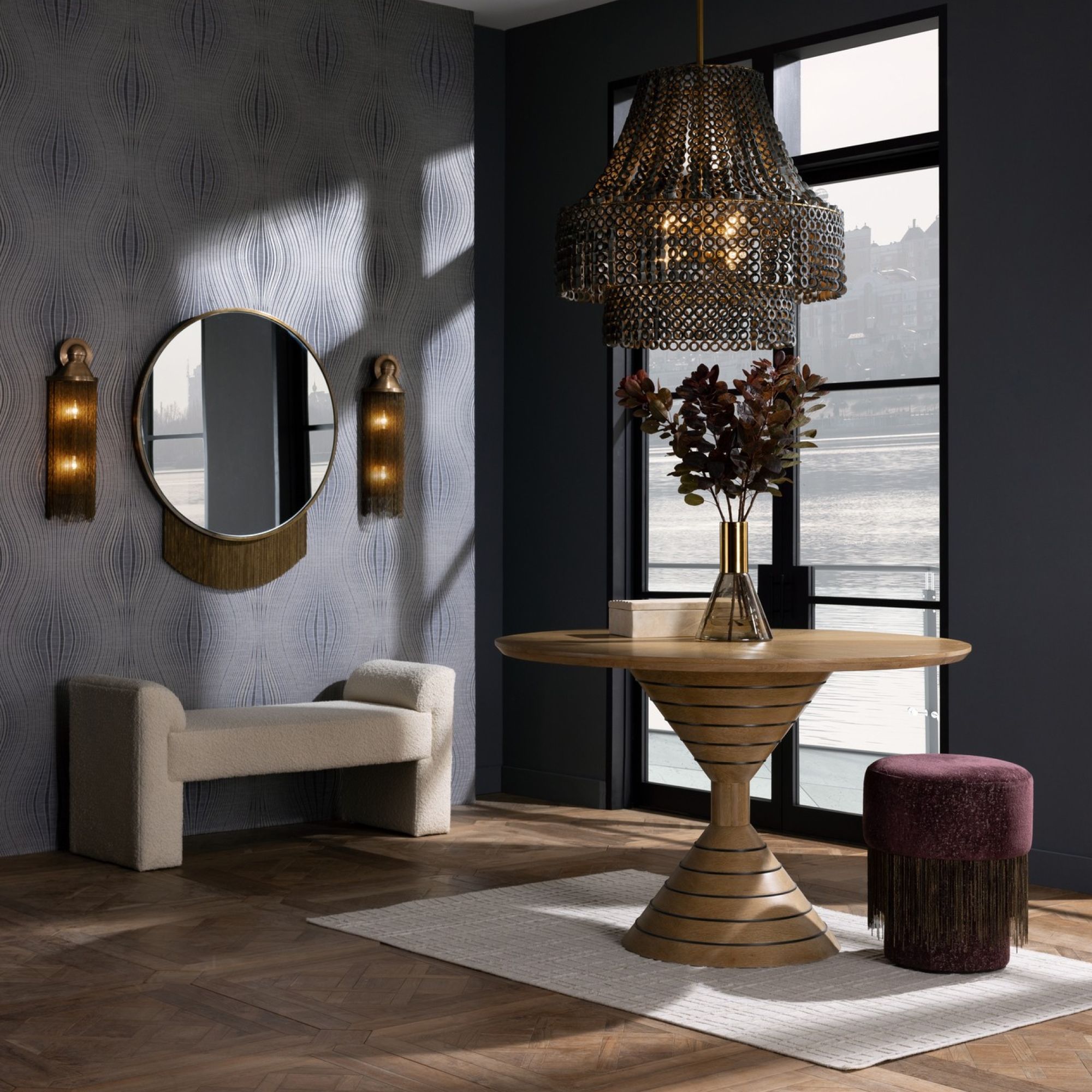 FHU01 Windemere Bench Cream Sherpa Cream Sherpa