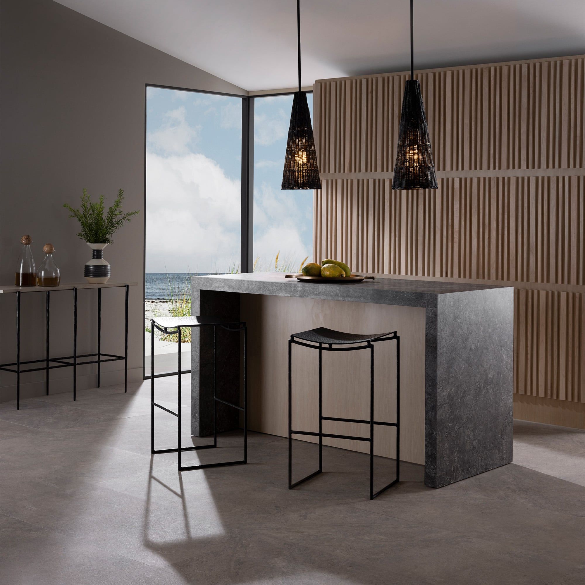 FSI04 Jerome Bar Stool Blackened Iron