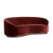 Turner Small Sofa Paprika Velvet Dark Walnut