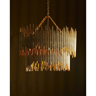 84006 - Prescott Two Tiered Chandelier - Gold Leaf, Iron