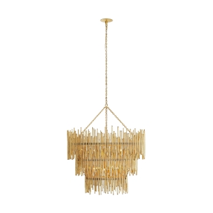 84033 - Prescott Three Tiered Chandelier - Gold Leaf, Iron