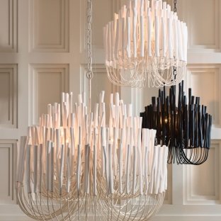 89100 - Tilda Large Chandelier - White, Wood