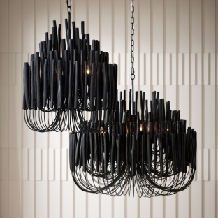 89495 - Tilda Large Chandelier - Black, Wood