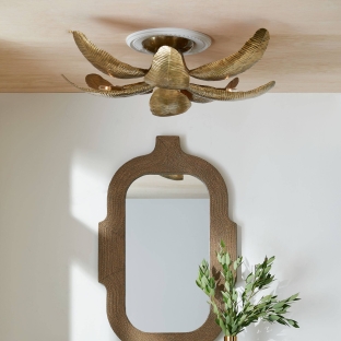 DFI07 - Farah Flush Mount - Vintage Brass, Brass