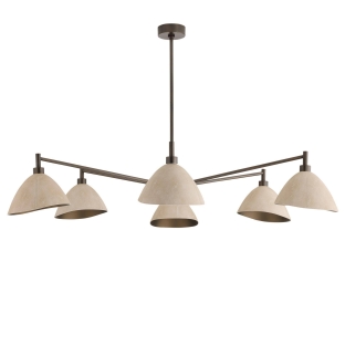 DLC36 - Inlet Chandelier - Ivory, Faux Shagreen Leather DLC36 - Inlet Chandelier - Ivory, Faux Shagreen Leather