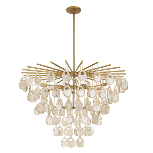 DLC47 - Jacqueline Large Chandelier - Amber, Seeded Slump Glass
