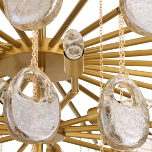 DLC47 - Jacqueline Large Chandelier - Amber, Seeded Slump Glass