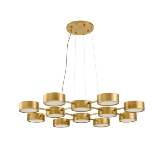 DLC50 - Wright Grid Chandelier - Antique Brass, Iron