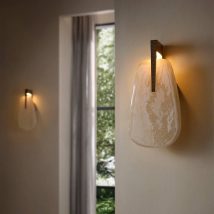 DWC103 - Zelda Wall Sconce - Champagne, Seeded Slump Glass
