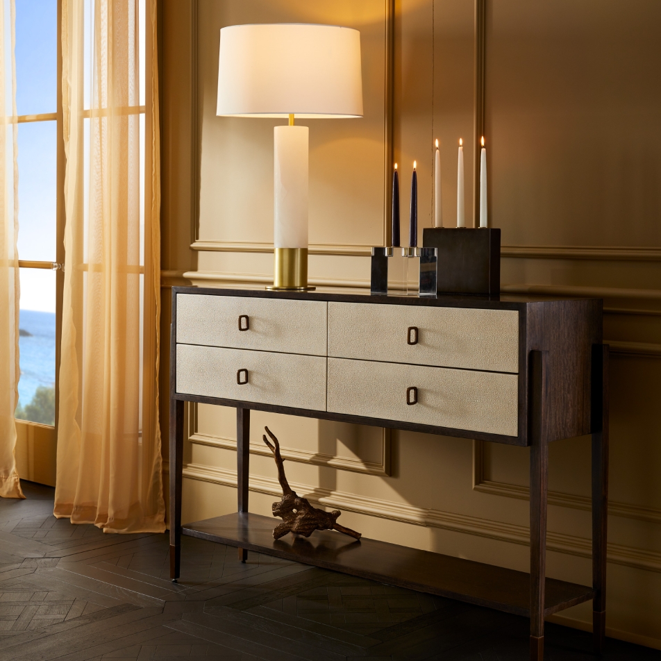 5701 - Nora Console - Brindle, Eucalyptus Veneer