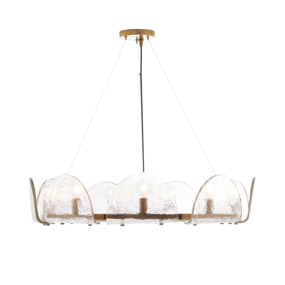 84065 - Mendez Chandelier - Clear, Slump Glass