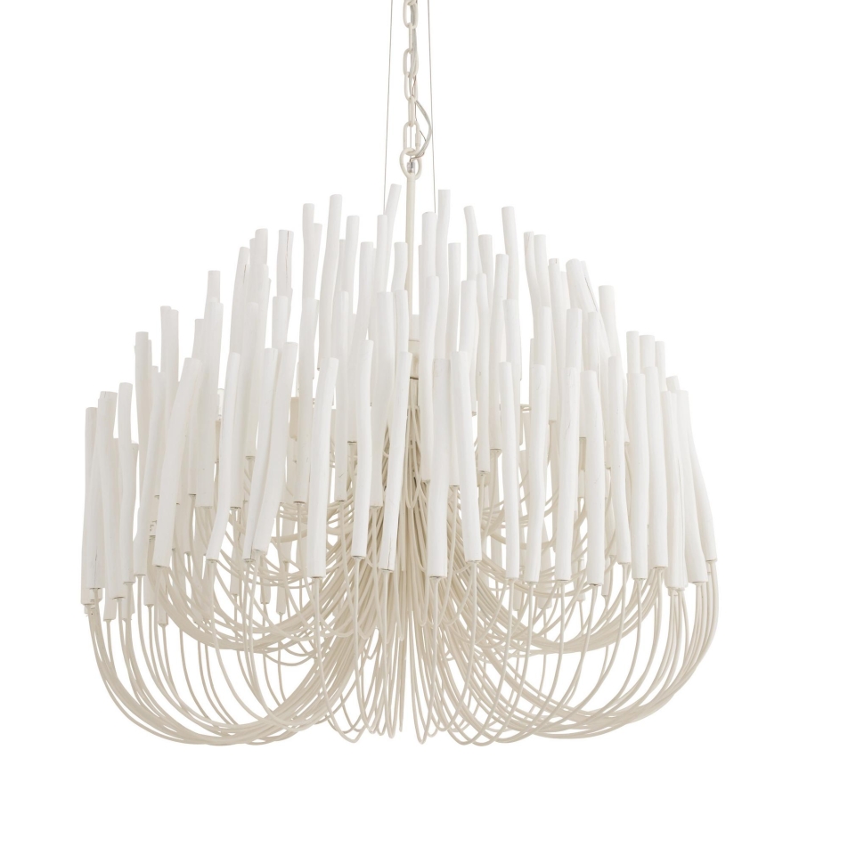 89100 - Tilda Large Chandelier - White, Wood