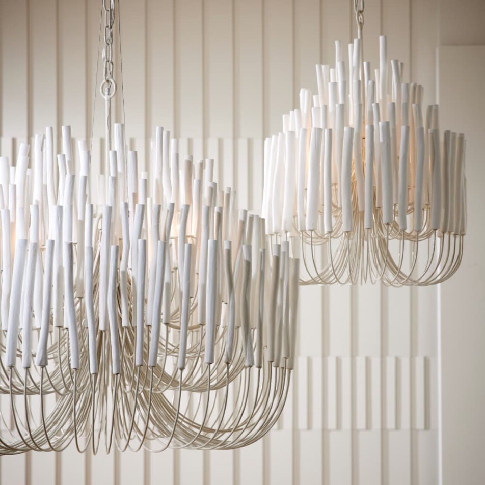 89559 - Tilda Small Chandelier - Whitewashed Wood, Wood