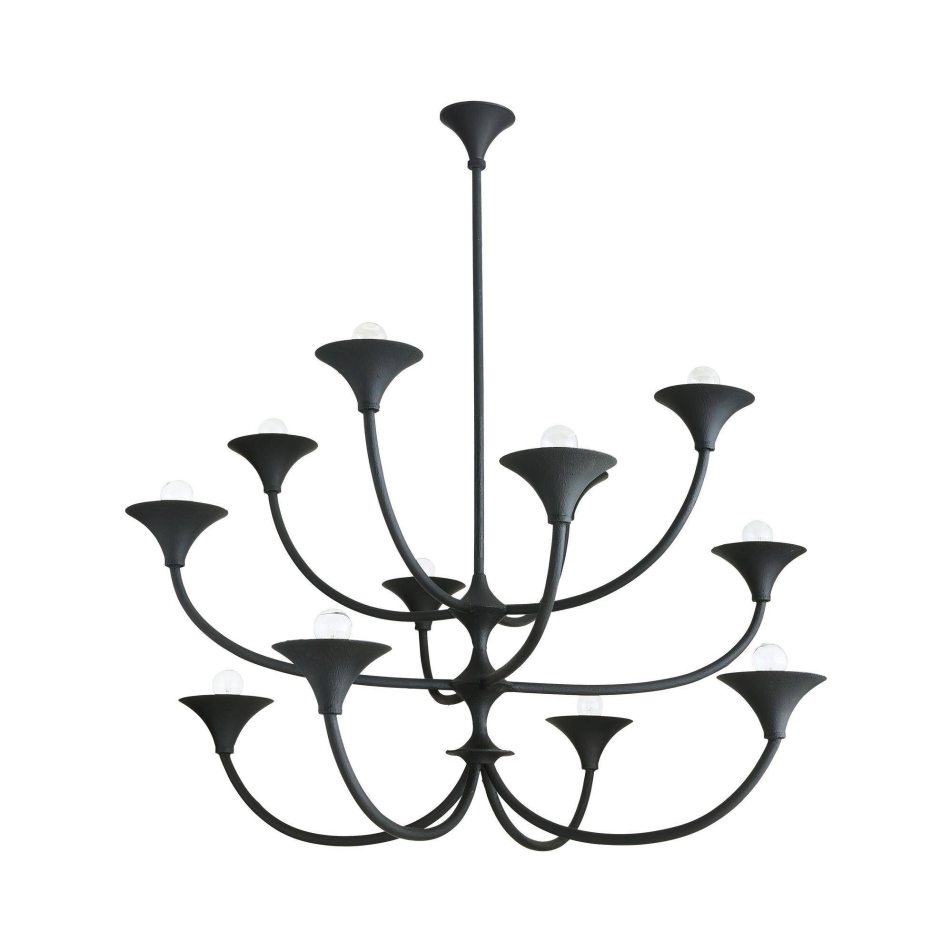 DLI09 - Larkin Chandelier - Black Gesso, Iron