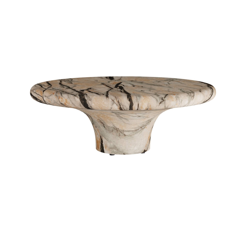 イタリアンモダンプ-クレソフア FCS07 - Zahara Coffee Table - Mojave Faux Marble, Concrete Composite