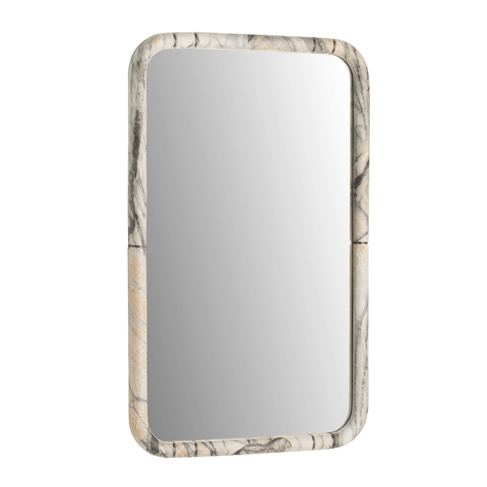 WMC07 - Trevino Mirror - Gray Flower, Resin