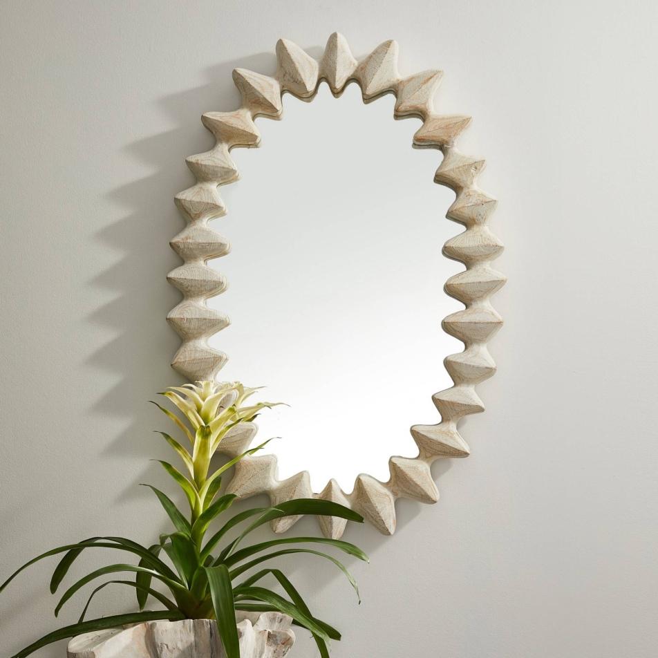 WMI46 - Cicada Mirror - Whitewash, Mango Wood