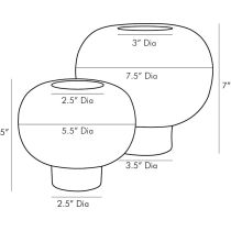 1040 Tuttle Vases, Set of 2 Product Line Drawing