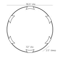 2045 Kris Round Mirror Product Line Drawing