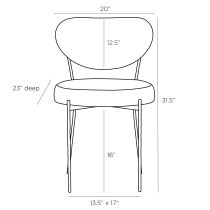 2087 Neymar Dining Chair Product Line Drawing