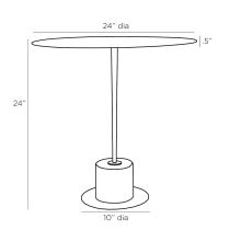 2110 Lauren Side Table Product Line Drawing