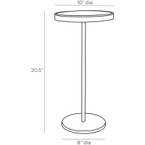 2115 Leela Small Drink Table Product Line Drawing