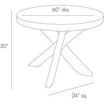 2548 Halton Dining Table Product Line Drawing