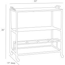 4395 Jak Bar Cart Product Line Drawing
